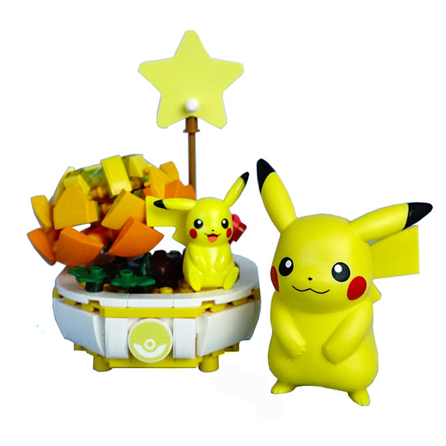 Pokemon casa decoração planta vaso de flores modelo blocos de construção  tijolo kit conjunto pikachu charizard squirtle brinquedo dos desenhos  animados crianças presente - AliExpress